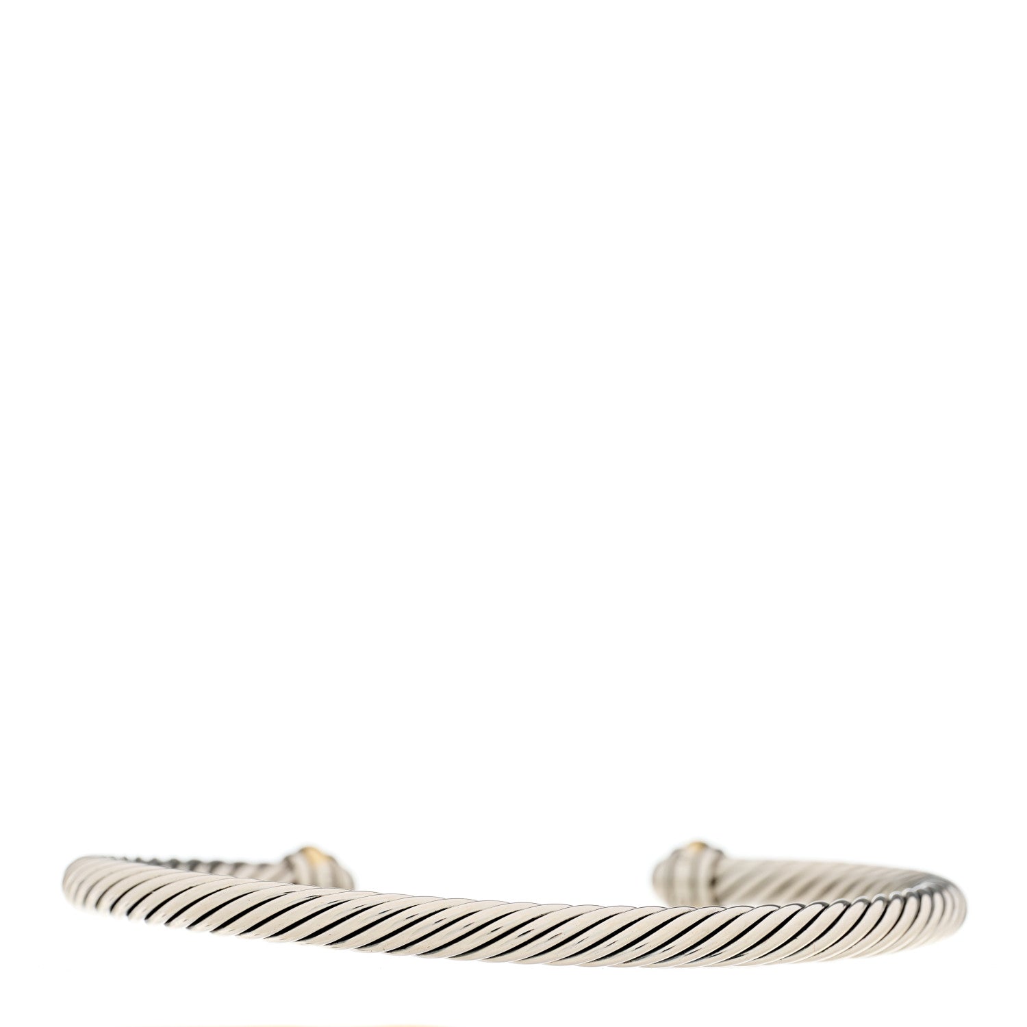 David Yurman Sterling Silver 18K Yellow Gold 4mm Cable Classics Bracelet 2 of 4