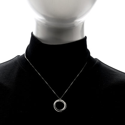 Cartier 18K White Gold Black Ceramic Diamond Trinity Pendant Necklace 2 of 5