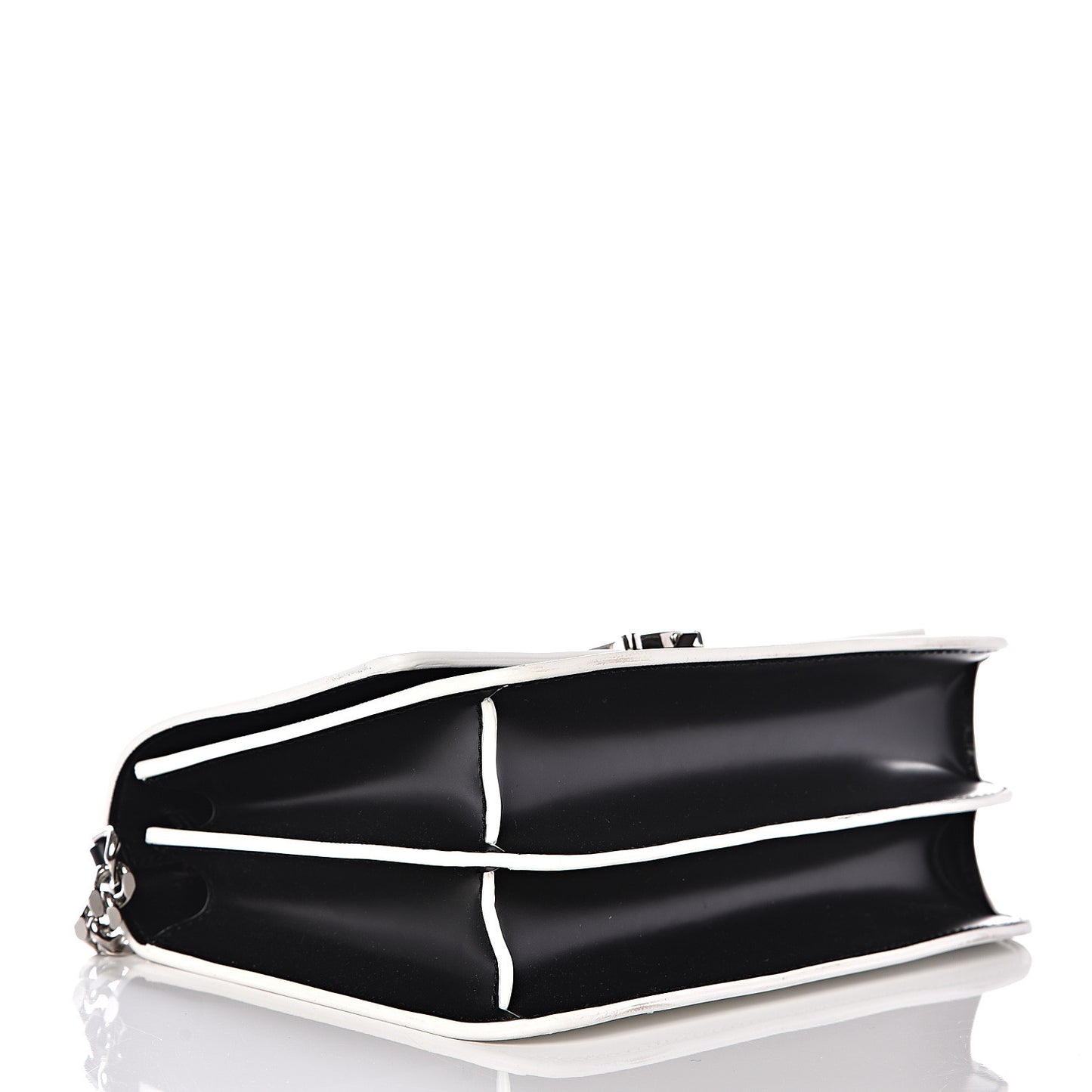 Calfskin Logo Printed Small TB Bag Black White
