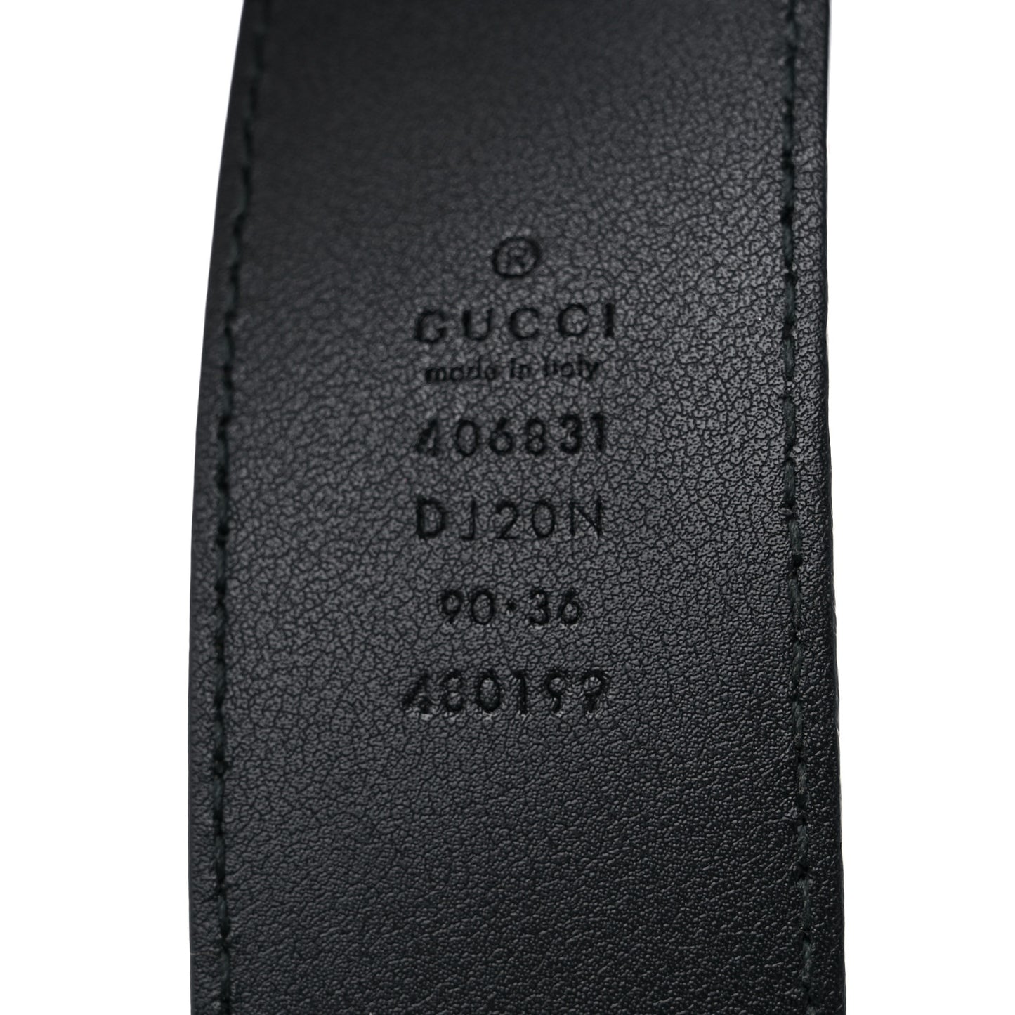 Textured Dollar Calfskin Nickel Double G 40mm Belt 90 36 Black
