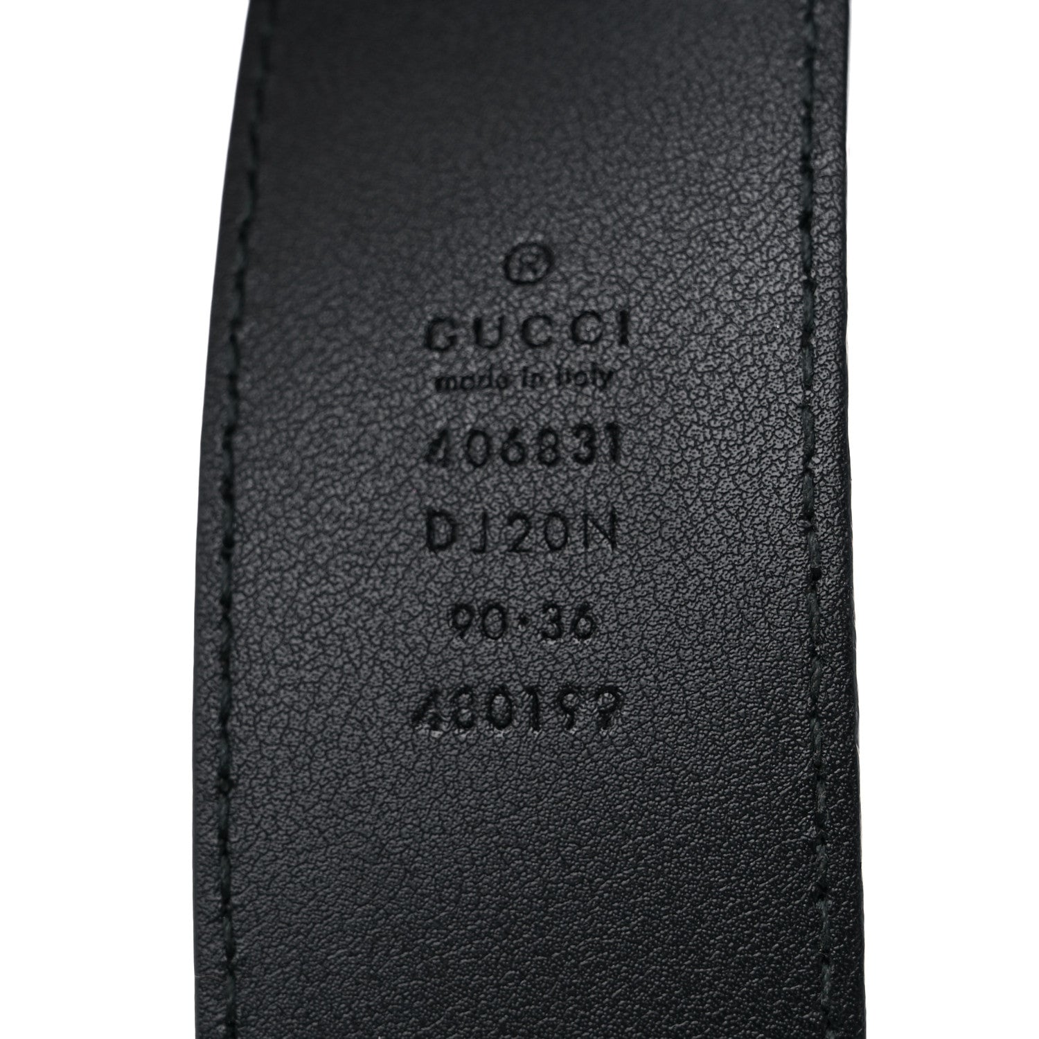 Gucci Textured Dollar Calfskin Nickel Double G 40mm Belt 90 36 Black 3 of 6