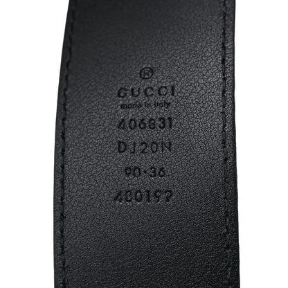 Gucci Textured Dollar Calfskin Nickel Double G 40mm Belt 90 36 Black 3 of 6