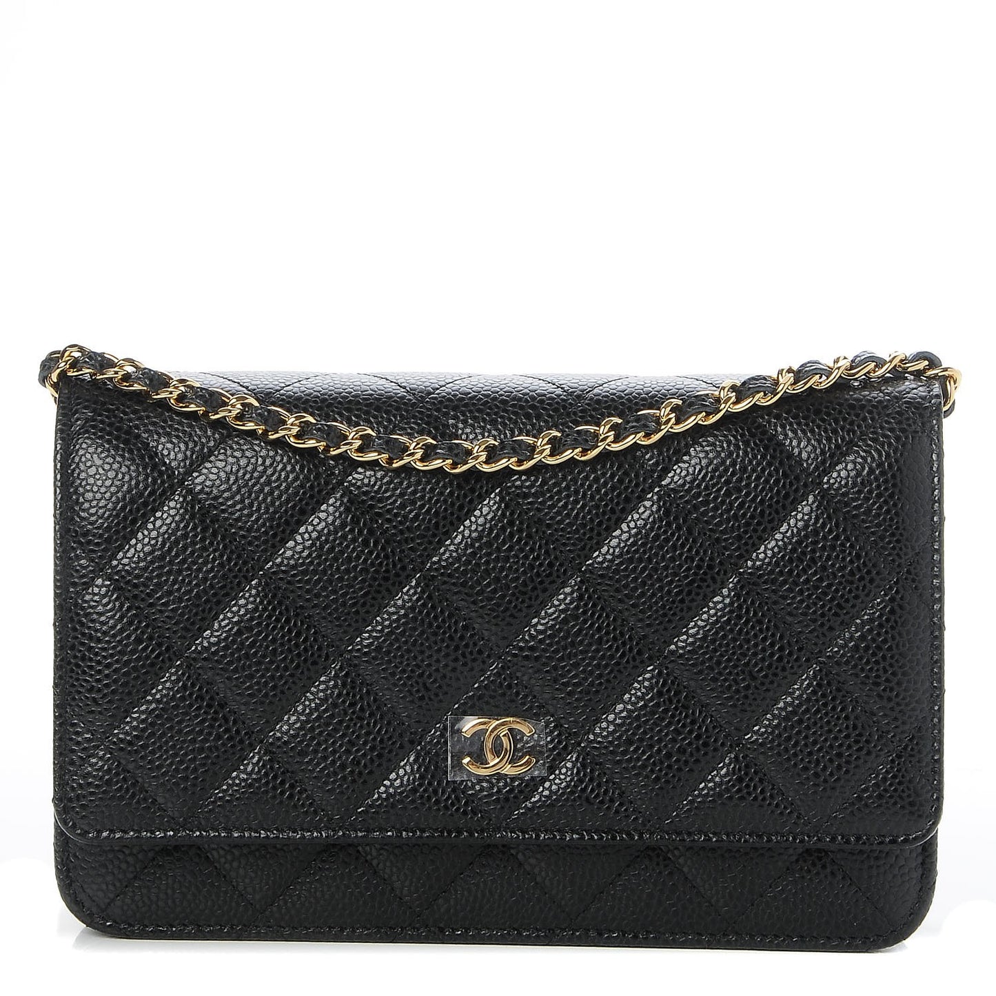 Caviar Quilted Wallet On Chain WOC Black