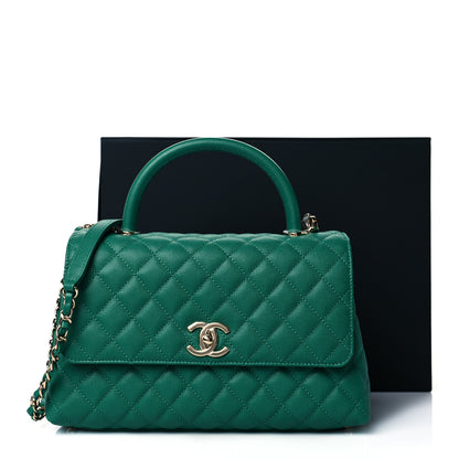 Chanel Caviar Quilted Small Coco Handle Flap Green 11 of 11