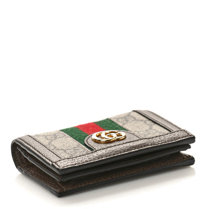 Gucci GG Supreme Monogram Web Ophidia Card Case Beige New Acero 4 of 10