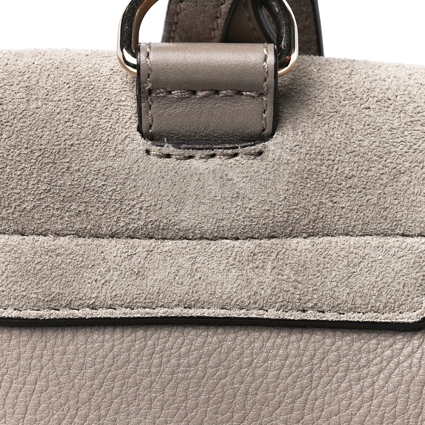 Suede Calfskin Mini Faye Backpack Motty Grey
