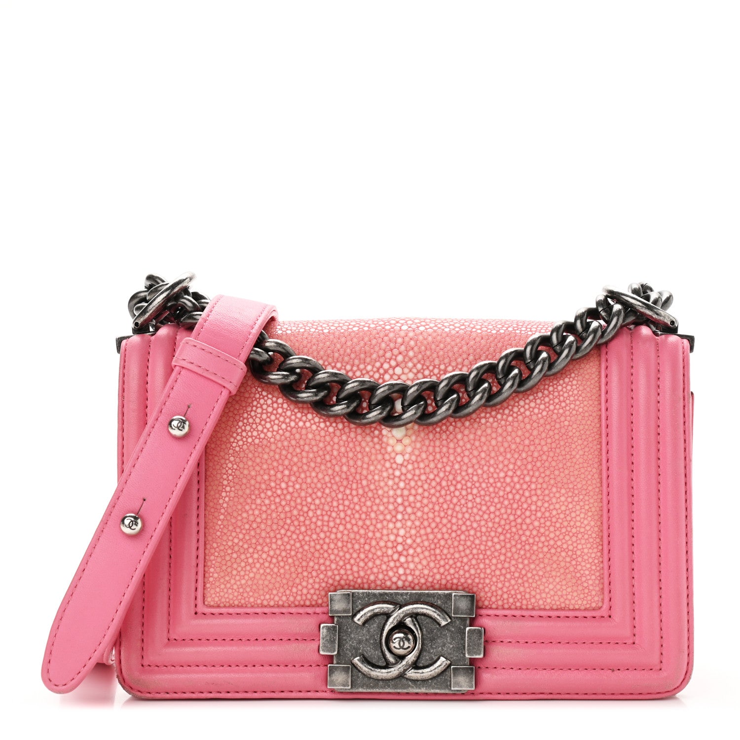 Chanel Galuchat Stingray Small Boy Flap Pink 1 of 19