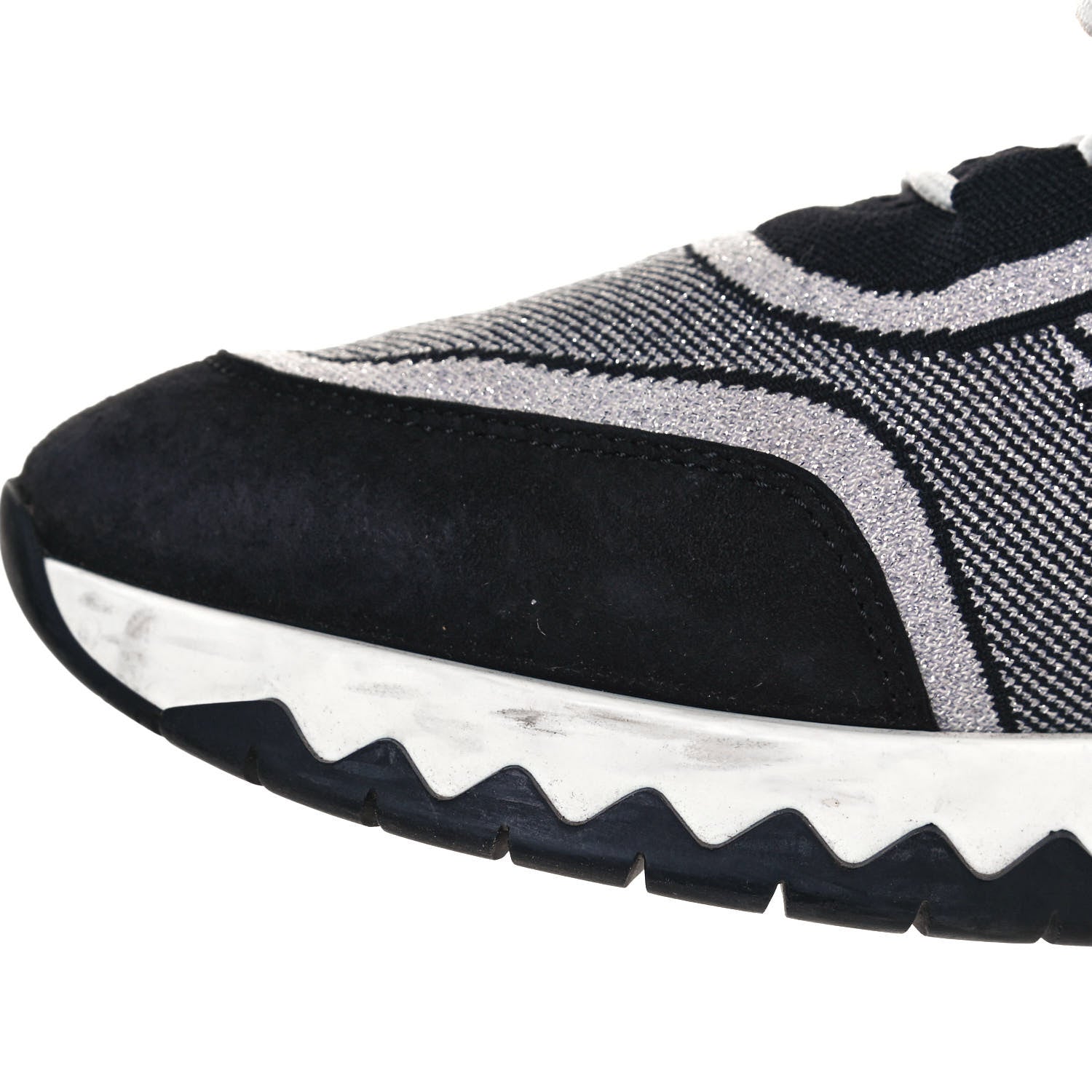 Hermes Knit Bi-Color Womens Addict Sneakers 39 Black White 10 of 17