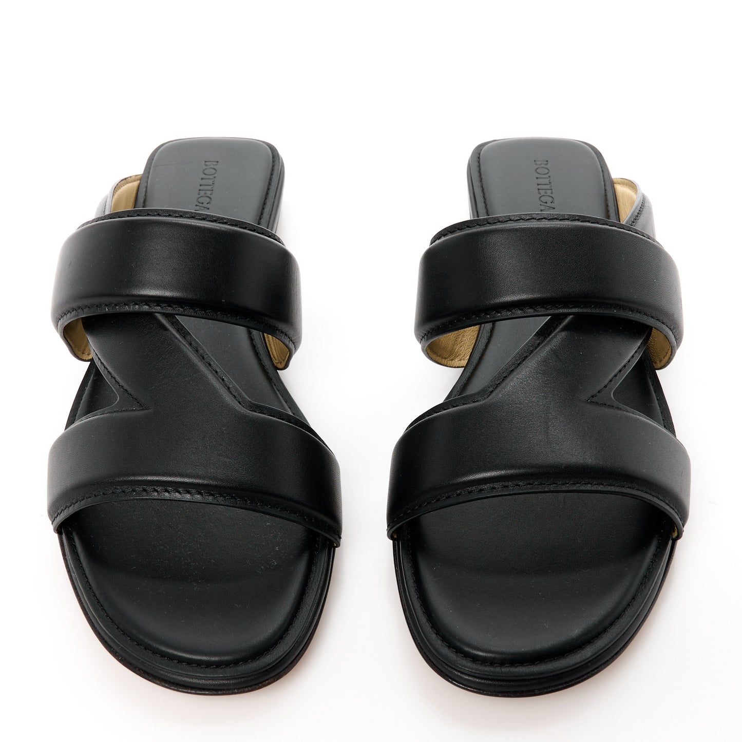 Calfskin The Band Flat Sandals 35 Black