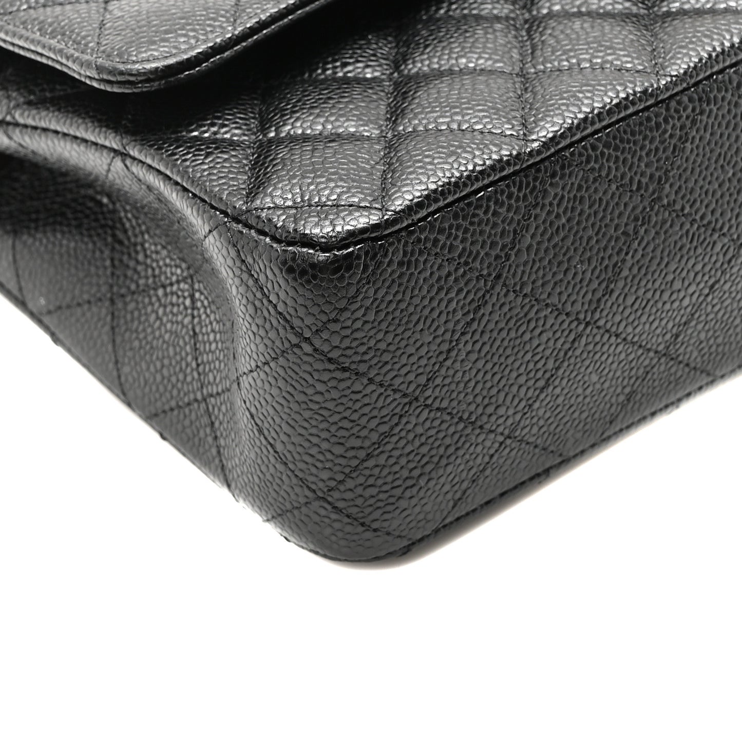 Caviar Quilted Medium Double Flap Black