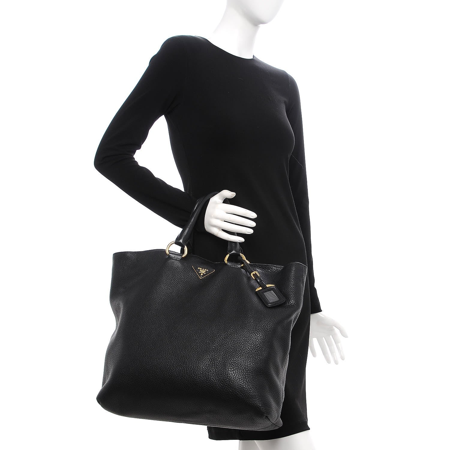 Prada Vitello Daino Tote Nero Black 3 of 13