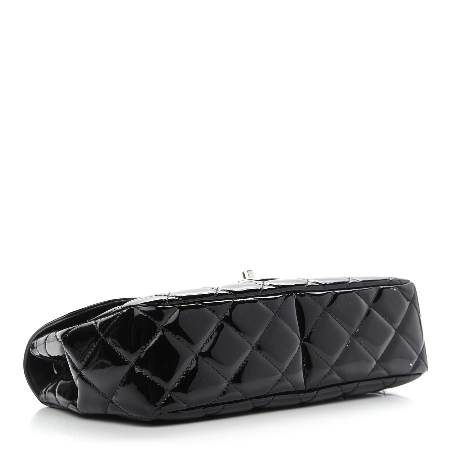Patent Quilted Large Coco Shine Flap Black