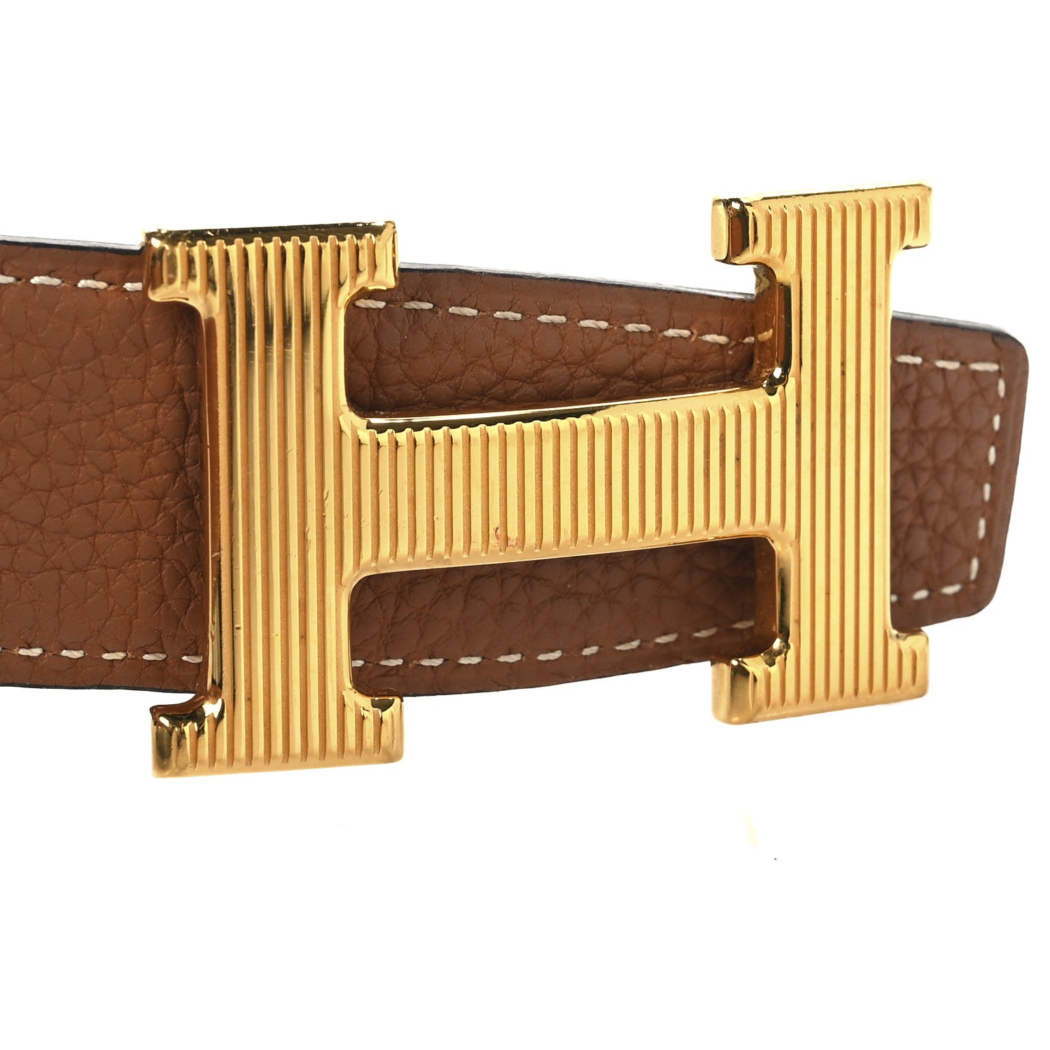 Hermes Box Togo 32mm Striee H Belt 85 34 Black Gold 7 of 7