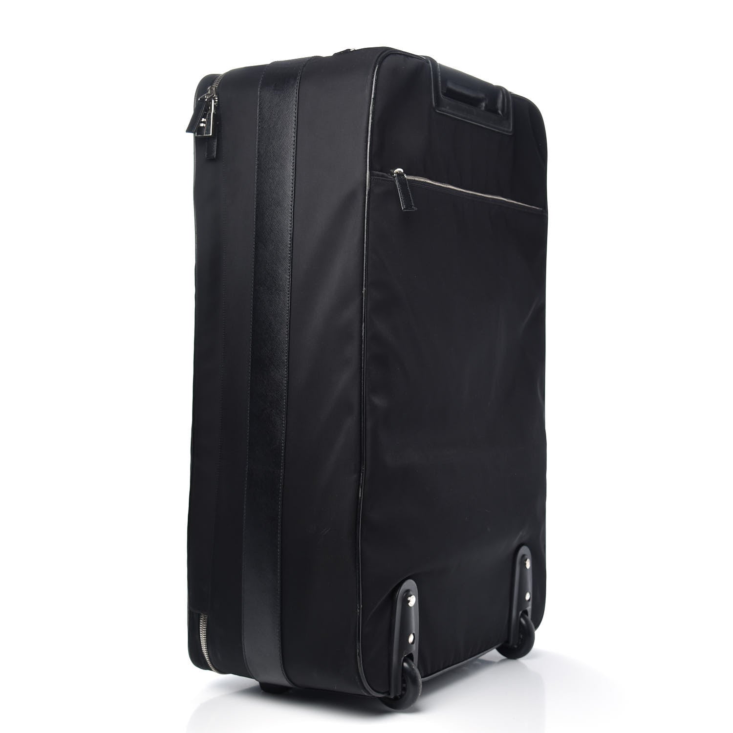 Prada Tessuto Nylon Saffiano Trolley Luggage Black 2 of 13