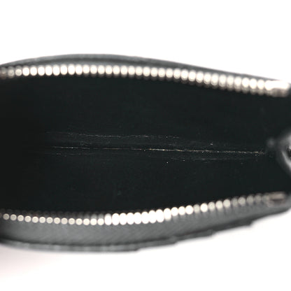 Saint Laurent Grain De Poudre Matelasse Chevron Monogram Fragments Zippered Card Case Fog 5 of 9