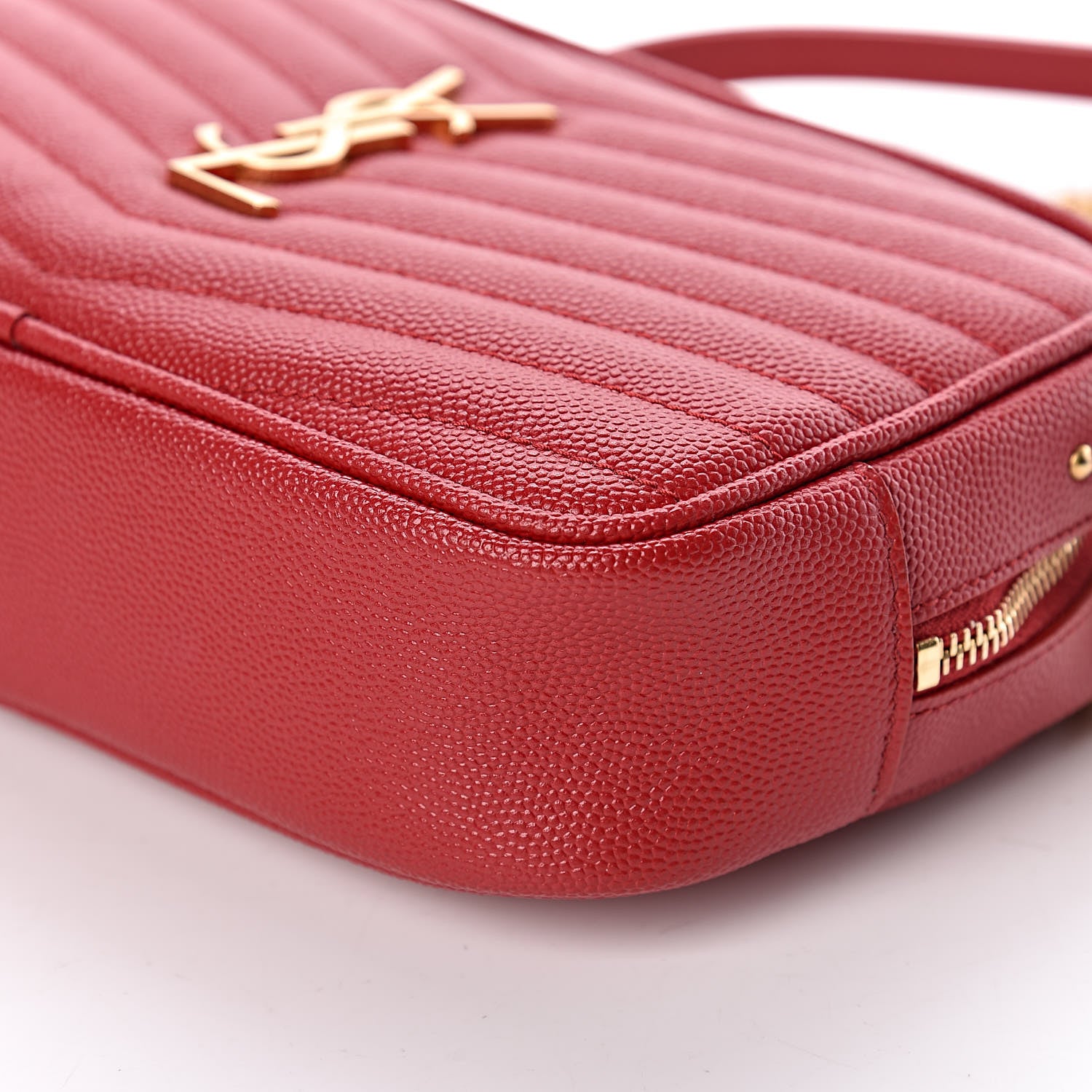 Saint Laurent Grain De Poudre Matelasse Monogram Mini Lou Camera Bag Eros Red 10 of 10