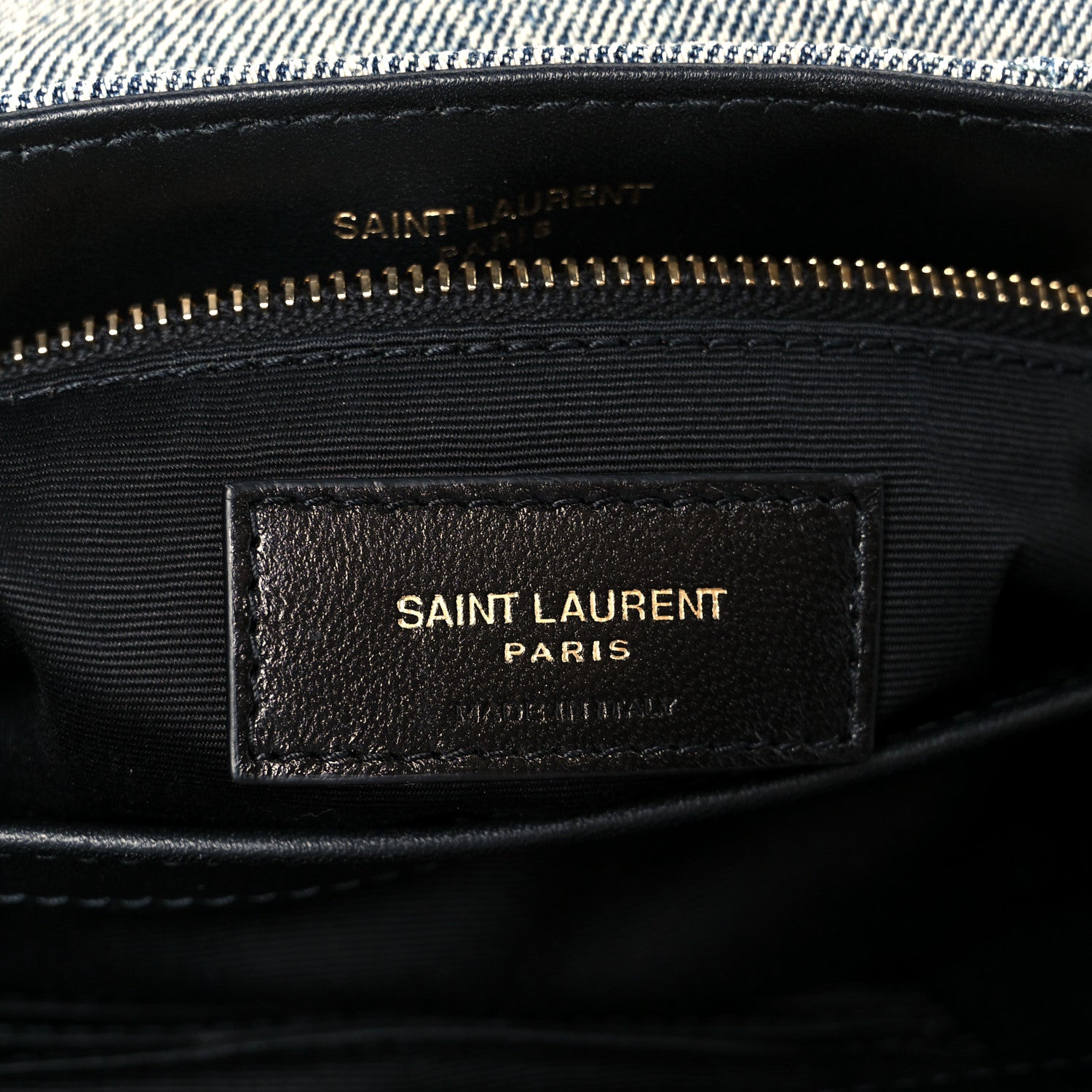 Saint Laurent Denim Y Quilted Monogram Toy Loulou Crossbody Bag Grey 7 of 11