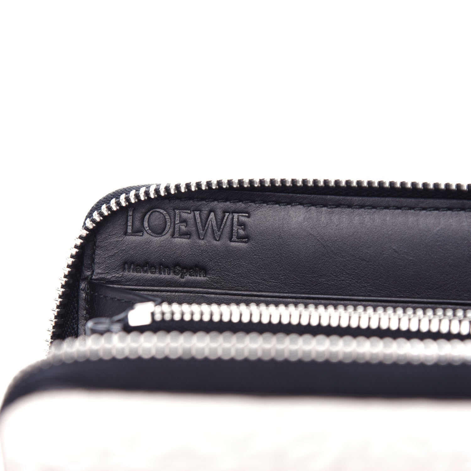 Loewe Calfskin Embossed Repeat Zip Wallet Light Oat 6 of 9