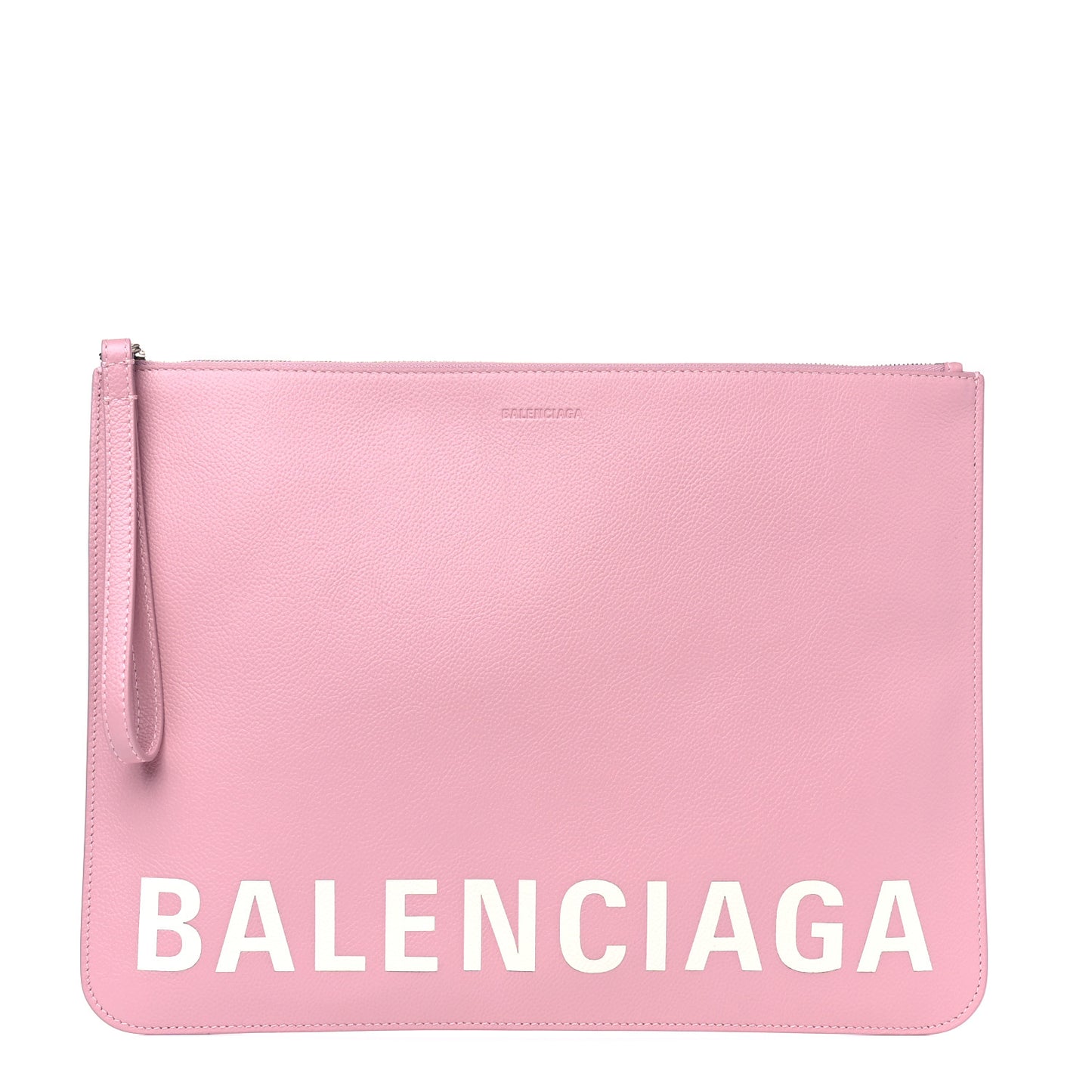 Calfskin Logo Cash Wristlet Clutch Bag Dragee White