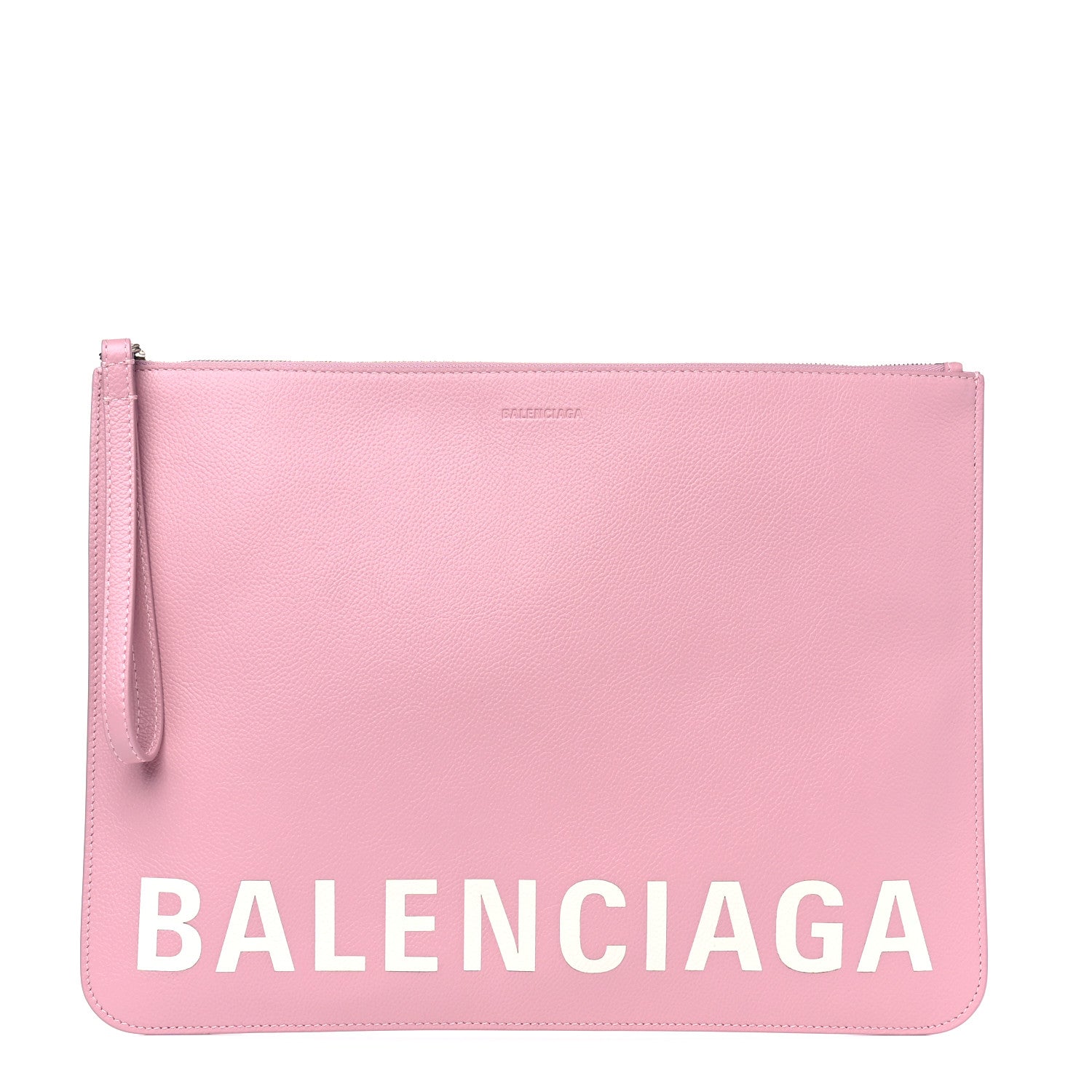 Balenciaga Calfskin Logo Cash Wristlet Clutch Bag Dragee White 1 of 4