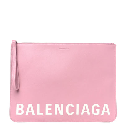 Balenciaga Calfskin Logo Cash Wristlet Clutch Bag Dragee White 1 of 4