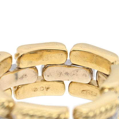 David Yurman 18K Yellow Gold Diamond Gatelin Link Ring 55 7.25 4 of 5