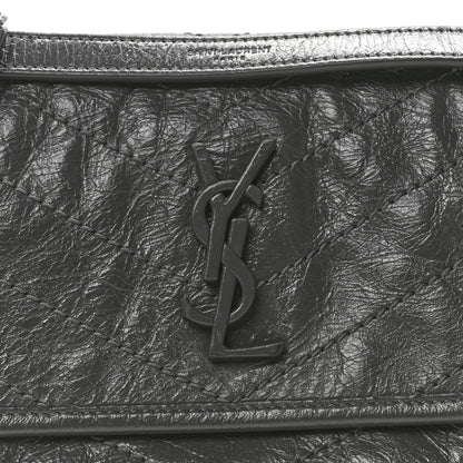 Saint Laurent Crinkled Calfskin Matelasse Monogram Baby Niki Chain Satchel Storm 8 of 10