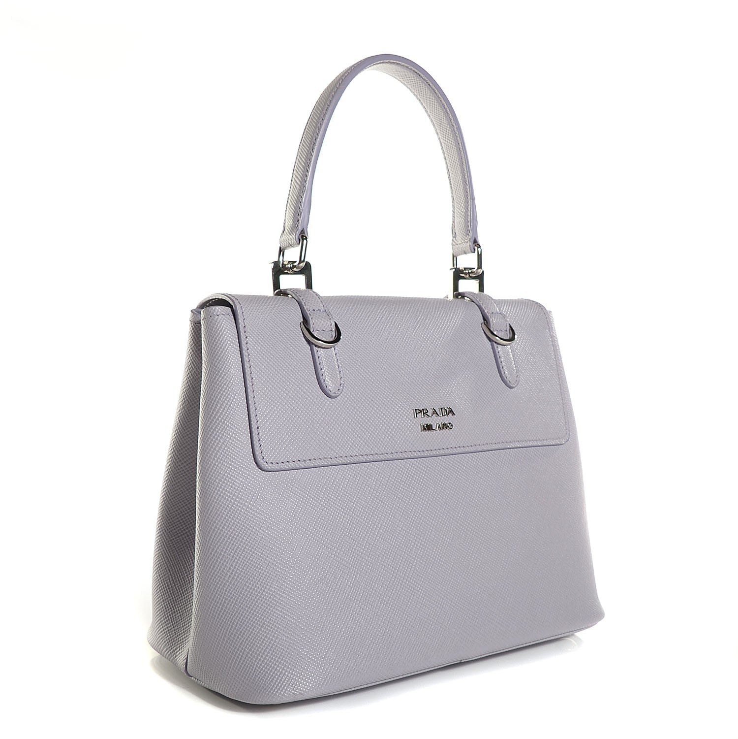 Prada Saffiano Cuir Convertible Top Handle Tote Glicine 3 of 10