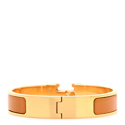 Hermes Enamel Narrow Clic Clac H Bracelet PM Jaune Madras 3 of 5
