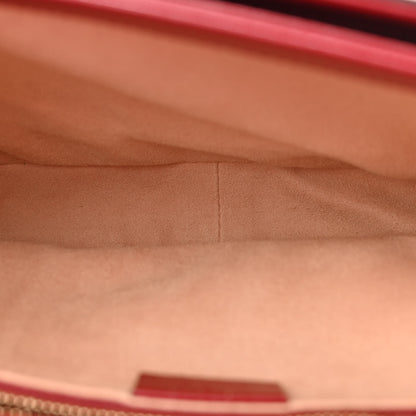 Gucci GG Supreme Monogram Azalea Calfskin Horsebit 1955 Shoulder Bag Beige Ebony New Cherry Red 5 of 14