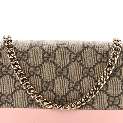 Gucci GG Supreme Monogram Textured Dollar Calfskin Mini GG Marmont Chain Wallet Light Pink Blue Beige 7 of 9