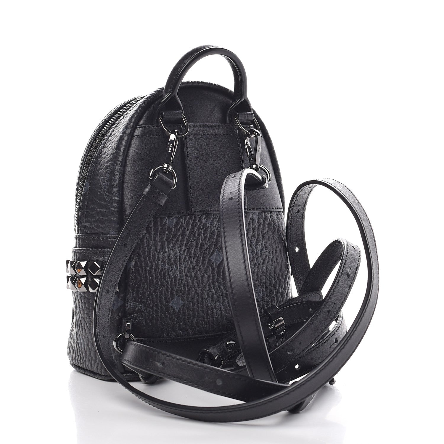 MCM Visetos Side Stud X-Mini Stark Bebe Boo Backpack Black 3 of 9