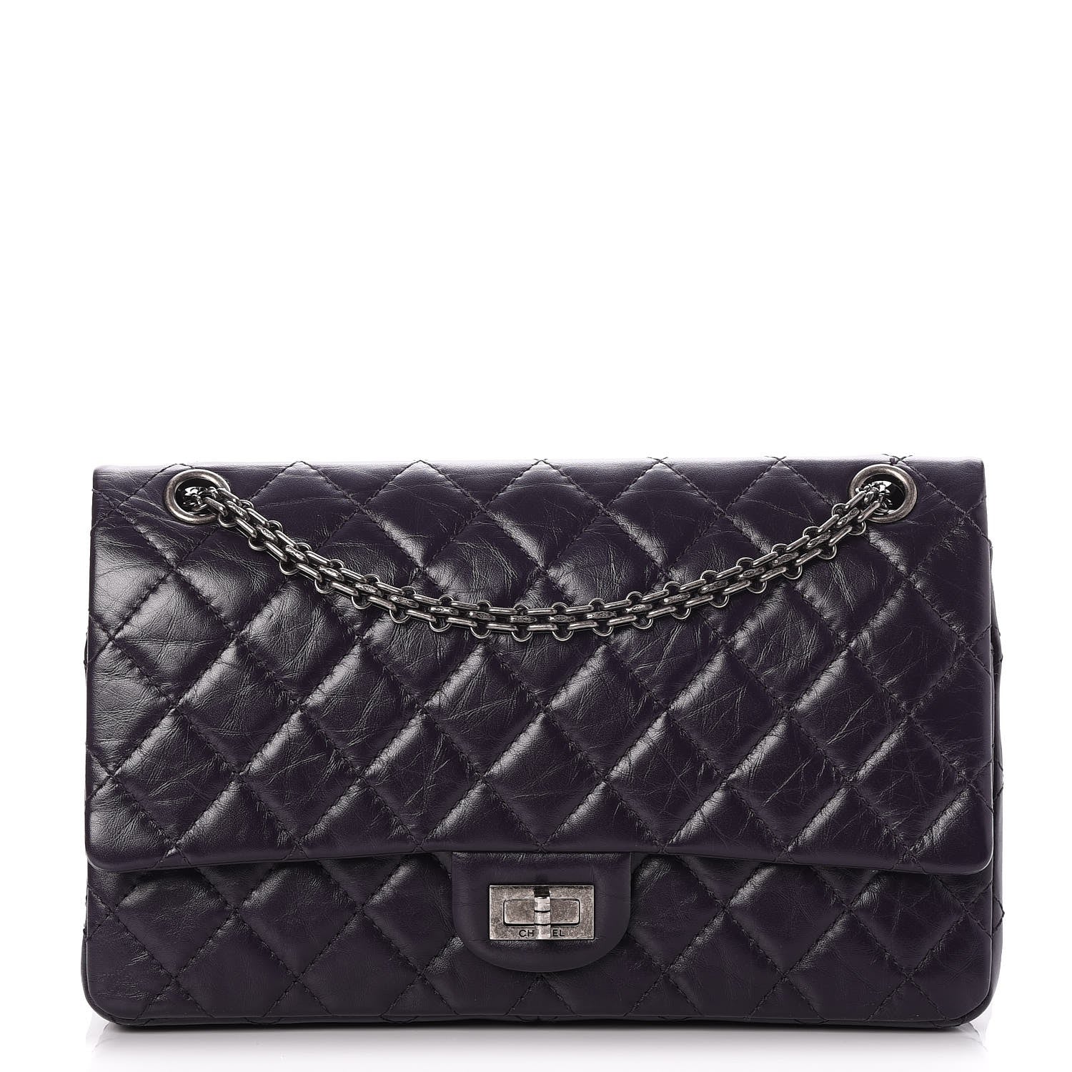 Chanel Aged Calfskin Quilted 2.55 Reissue 226 Flap Dark Purple 1 of 8