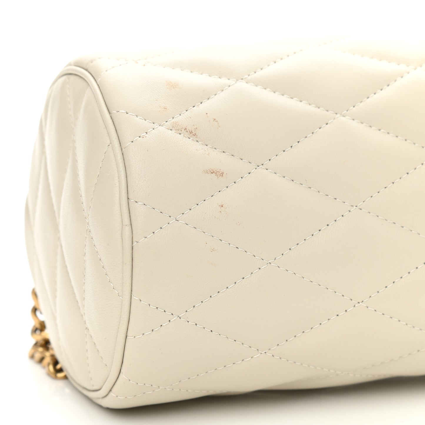 Lambskin Monogram Small Sade Tube Bag Blanc Vintage