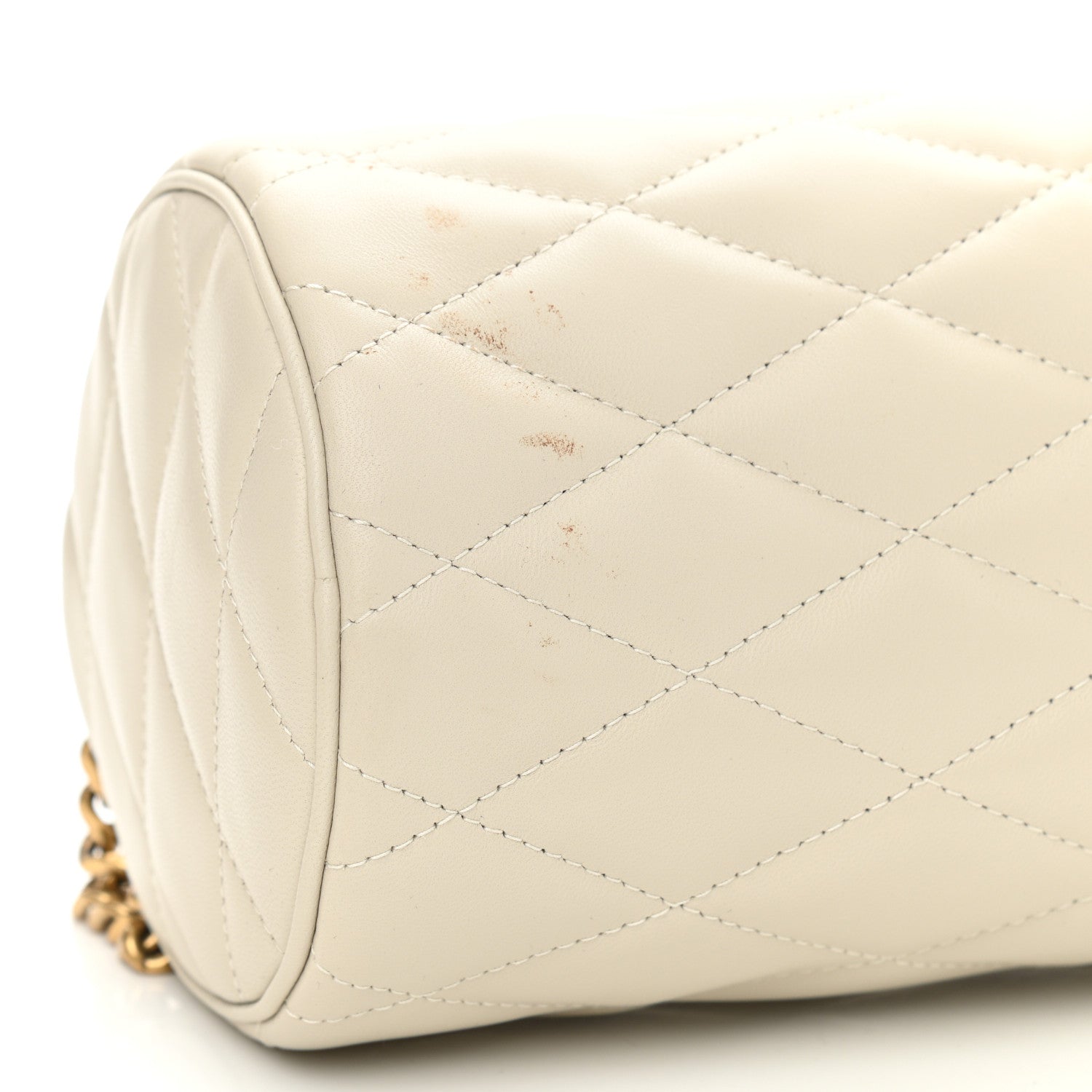Saint Laurent Lambskin Monogram Small Sade Tube Bag Blanc Vintage 9 of 11