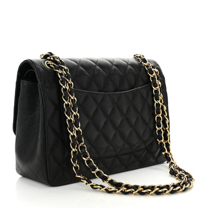 Chanel Caviar Quilted Jumbo Double Flap Black 3 of 11