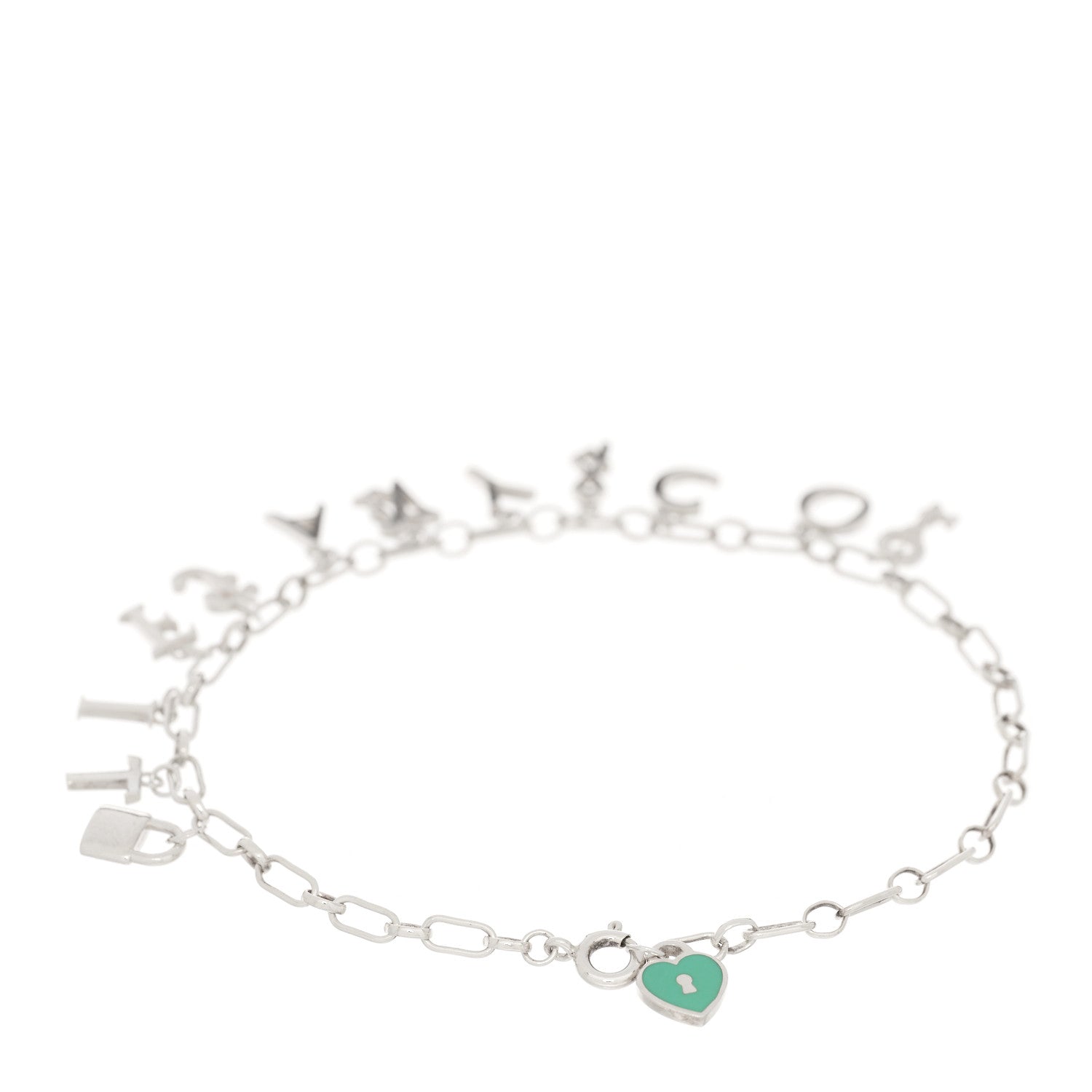Tiffany Sterling Silver Enamel Love Notes Logo Charm Bracelet Blue 3 of 5