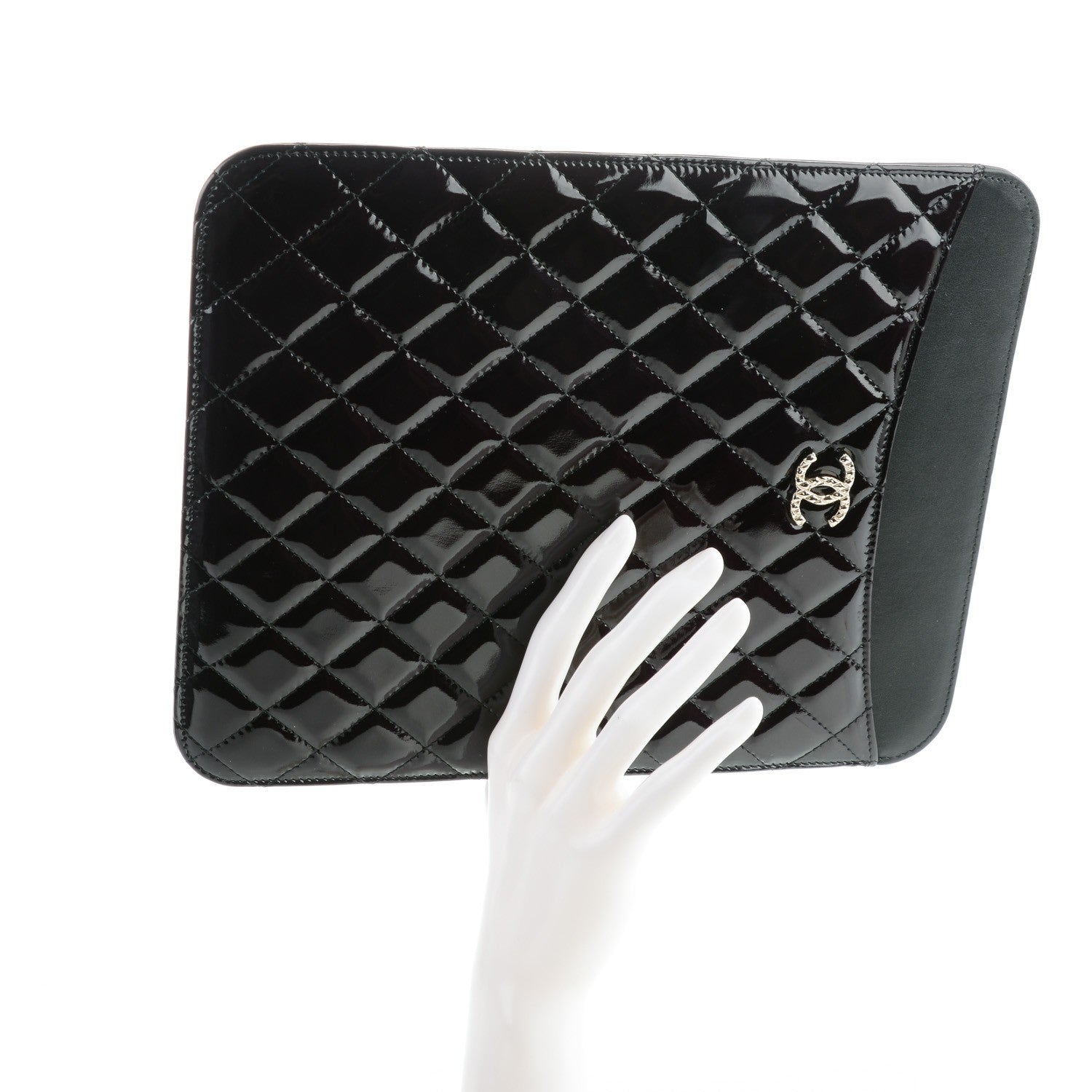 Chanel Patent Brilliant iPad Case Black 2 of 7