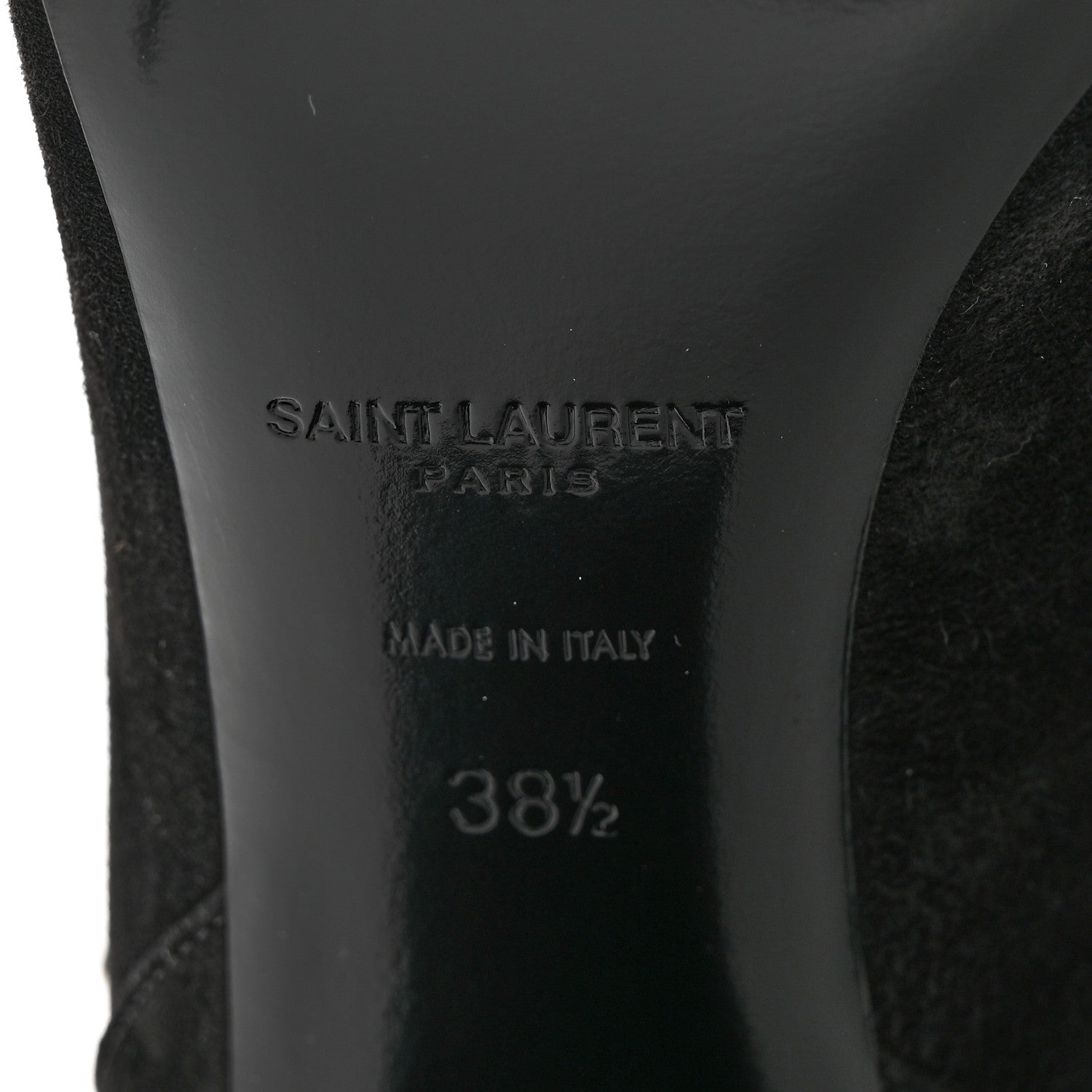 Saint Laurent Cashmere Lou 75 Strap Zip Boots 38.5 Black 8 of 8