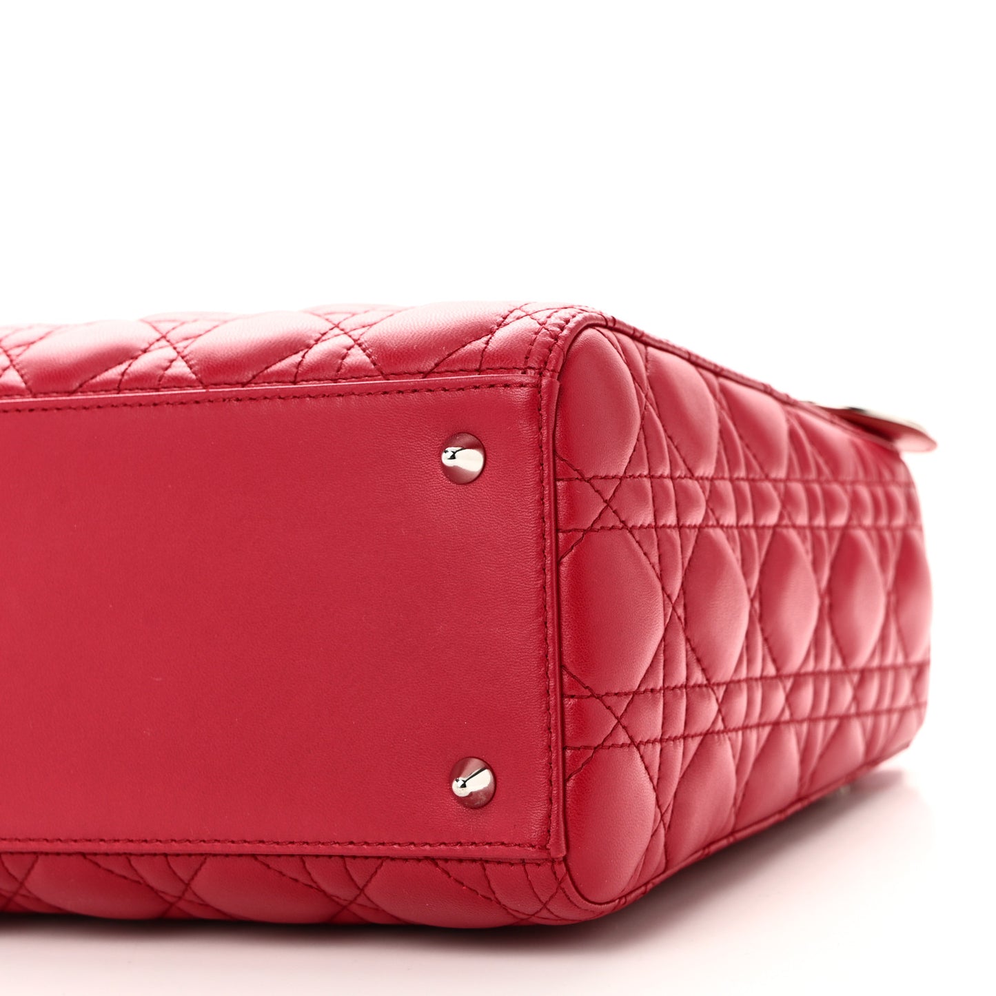 Lambskin Cannage Medium Lady Dior Red