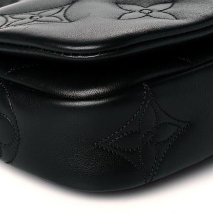 Louis Vuitton Calfskin Bubblegram Wallet On Strap Black 8 of 10