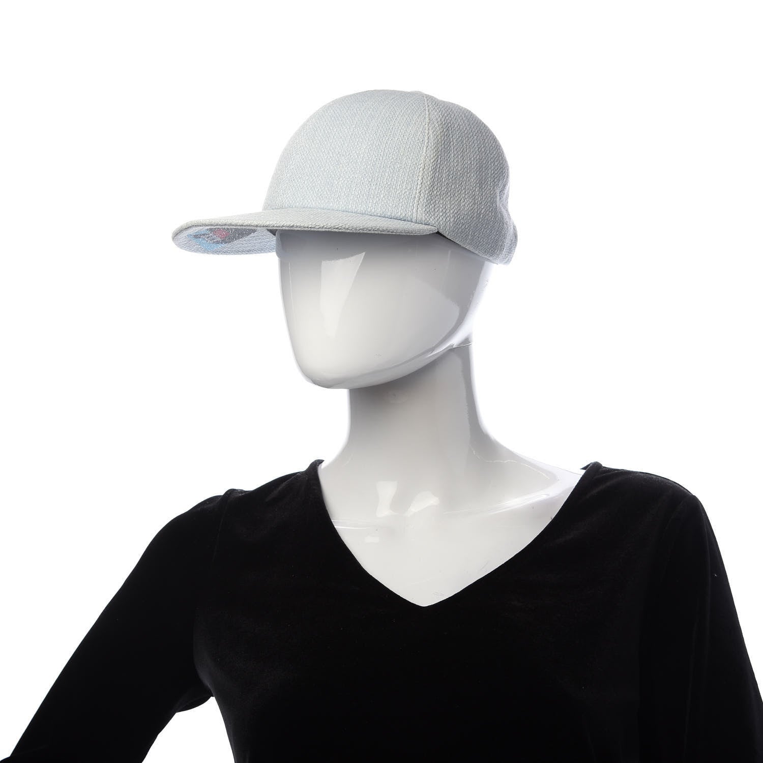Chanel Cotton Strass Cap Hat Sky Blue 2 of 5