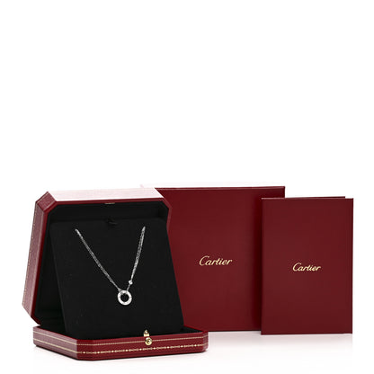 Cartier 18K White Gold 2 Diamond LOVE Necklace 5 of 5
