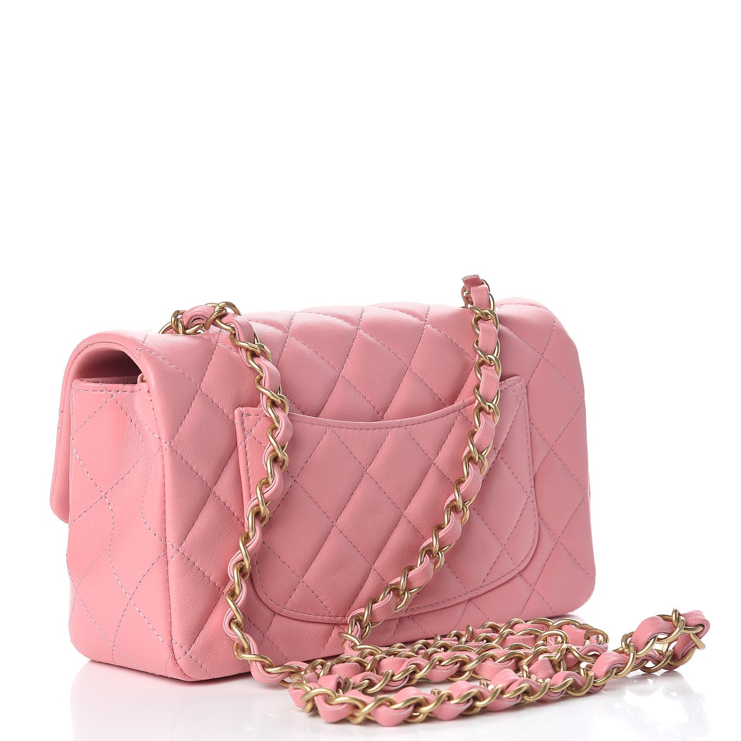 Chanel Lambskin Quilted Mini Rectangular Flap Pink 3 of 11