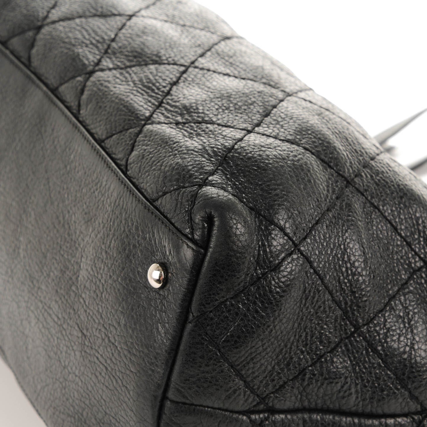 Glazed Calfskin Large On The Road Tote Black
