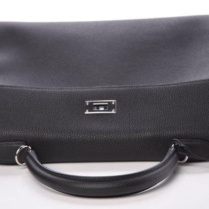 Hermes Togo Verso Kelly Retourne 35 Black Bleu Agate 32 of 40