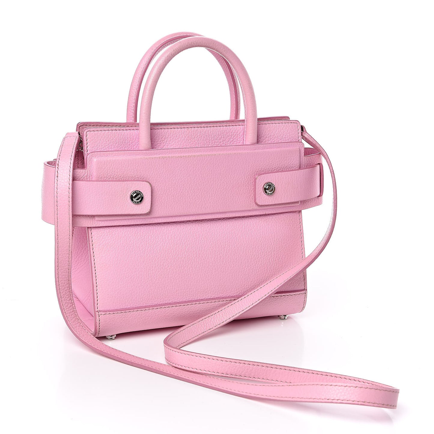 Grained Calfskin Mini Horizon Satchel Bright Pink