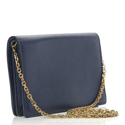 Christian Dior Calfskin J'Adior Wallet on Chain Pouch Navy Blue 3 of 13