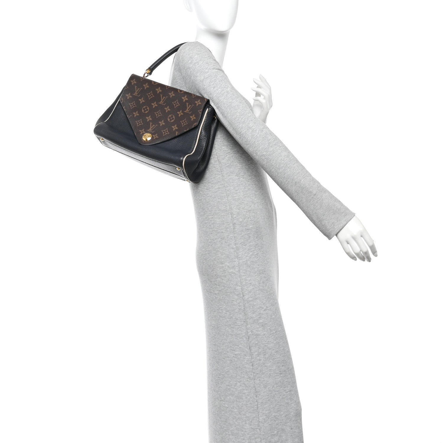 Louis Vuitton Grained Calfskin Monogram Double V Black 2 of 10