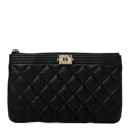 Chanel Caviar Quilted Small Boy Cosmetic Case Black 1 of 4